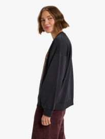 1 Lineup - Sweatshirt With Vintage Wash Effect for Women Black ERJFT05006 Roxy