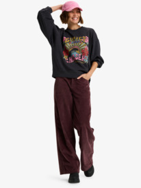 2 Lineup - Sweatshirt With Vintage Wash Effect for Women Black ERJFT05006 Roxy