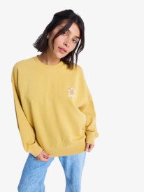 0 Lineup - Sweatshirt avec effet délavé vintage pour Femme Jaune ERJFT05006 Roxy
