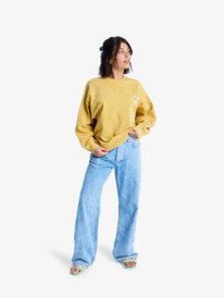 2 Lineup - Sweatshirt avec effet délavé vintage pour Femme Jaune ERJFT05006 Roxy