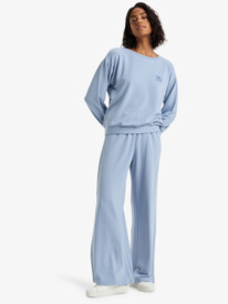 2 Surfing By Moonlight - Modal Blend Lounge Top for Women Blue ERJFT05008 Roxy