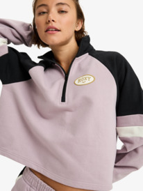 4 Essential Energy Boxy Half Zip - Sport Fleece for Women Purple ERJFT05011 Roxy