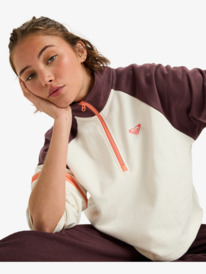 6 Essential Energy Boxy Half Zip - Felpa sportiva da Donna White ERJFT05011 Roxy