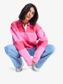 2 Cross Your Mind - Sweatshirt à col chemise pour Femme Rose ERJFT05015 Roxy
