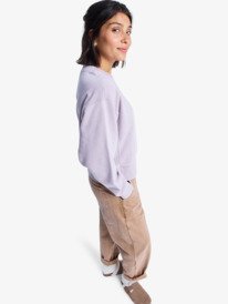 1 Keep Dreaming - Sweatshirt avec effet délavé vintage pour Femme Violet ERJFT05017 Roxy