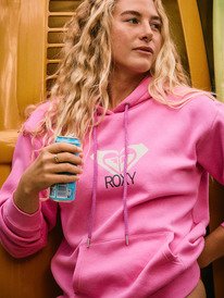 0 Surf Stoked Brushed Art - Felpa con cappuccio da Donna Pink ERJFT05020 Roxy