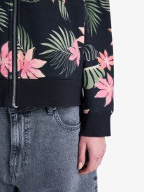 3 Vl Feels Right - Sweat à capuche zippé imprimé pour Femme Vert ERJFT05029 Roxy