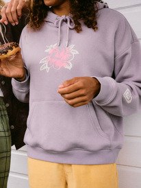 2 Perfect Place Brushed - Sweat à capuche décontracté avec motif vintage pour Femme Violet ERJFT05032 Roxy