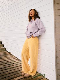 1 Perfect Place Brushed - Sweat à capuche décontracté avec motif vintage pour Femme Violet ERJFT05032 Roxy