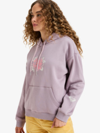 4 Perfect Place Brushed - Sweat à capuche décontracté avec motif vintage pour Femme Violet ERJFT05032 Roxy