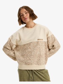 0 Gone Wild Block - Felpa a blocchi di colore con blocco stampato da Donna Beige ERJFT05040 Roxy