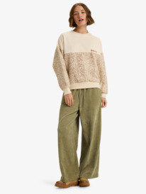 2 Gone Wild Block - Felpa a blocchi di colore con blocco stampato da Donna Beige ERJFT05040 Roxy