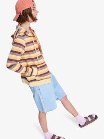 1 Perfect Stripe - Sweat à capuche zippé rayé pour Femme Marron ERJFT05041 Roxy