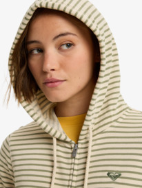 4 Perfect Stripe - Sudadera con capucha y cremallera para mujer Verde ERJFT05041 Roxy