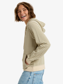 1 Perfect Stripe - Sudadera con capucha y cremallera para mujer Verde ERJFT05041 Roxy