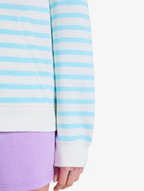3 Perfect Stripe - Sweat à capuche zippé rayé pour Femme Bleu ERJFT05041 Roxy