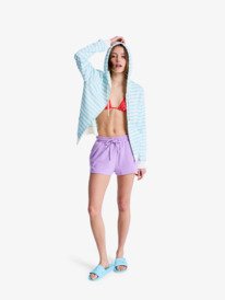 4 Perfect Stripe - Sweat à capuche zippé rayé pour Femme Bleu ERJFT05041 Roxy