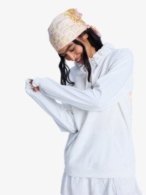 1 Surf Stoked Terry Vint - Sweat &agrave; capuche pour Femme Blanc ERJFT05062 Roxy