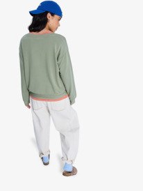 5 Surfing By Moonlight - Sweat doux et confortable pour Femme Vert ERJFT05067 Roxy