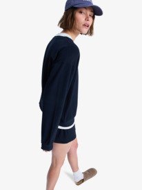 1 Surfing By Moonlight - Super-Soft Lounge Top for Women Black ERJFT05067 Roxy