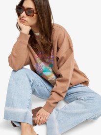 4 Lineup Oversized - Oversized Sweatshirt for Women Brown ERJFT05069 Roxy