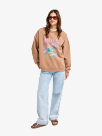 3 Lineup Oversized - Oversized Sweatshirt for Women Brown ERJFT05069 Roxy