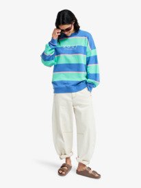 4 Strictly Stripes Oversized - Sweat oversize pour Femme Vert ERJFT05071 Roxy