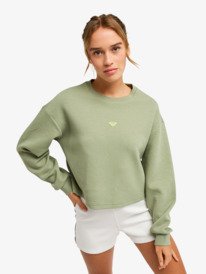 0 Rise & Vibe - Sweat de sport pour Femme Vert ERJFT05074 Roxy
