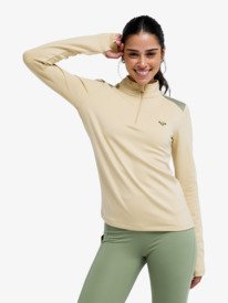 0 Boundless Spirit Tech - Haut à manches longues respirant pour Femme Beige ERJFT05079 Roxy