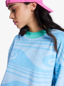 2 Make It Sunny - Oversized terry sweatshirt for Women Blue ERJFT05082 Roxy