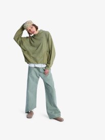 2 Power Of Nature - Oversized Hoody met Rits voor Dames Green ERJFT05084 Roxy