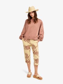 4 Flower Song - Oversized Sweatshirt for Women Brown ERJFT05085 Roxy