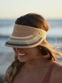 1 Keep Tanning - Straw Visor Yellow ERJHA04066 Roxy