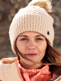 0 Peak Chic - Gorro con Dobladillo para Mujer Beige ERJHA04282 Roxy