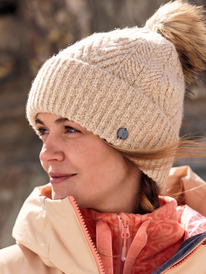 1 Peak Chic - Gorro con Dobladillo para Mujer Beige ERJHA04282 Roxy