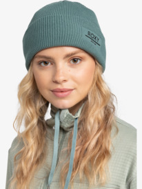 3 Folker - Bonnet en tricot côtelé pour Femme Bleu ERJHA04288 Roxy