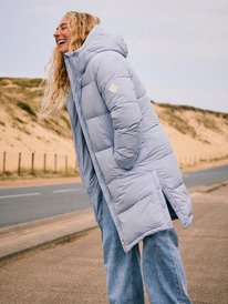 0 Test Of Time - Veste longue à capuche pour Femme Bleu ERJJK03513 Roxy