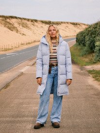 1 Test Of Time - Veste longue à capuche pour Femme Bleu ERJJK03513 Roxy