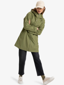 4 Raining Again - Chaqueta con Capucha para Mujer Verde ERJJK03589 Roxy