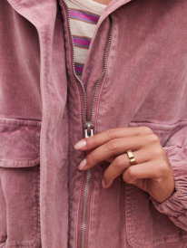Veste Oversize En Velours Côtelé Pour Femme - Coupe Boyfriend - Violet - Taille M - Marque Roxy