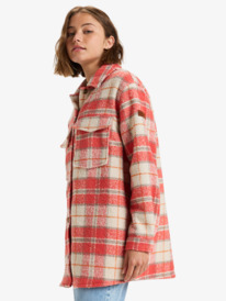 1 Check The Swell IIII - Shacket for Women Pink ERJJK03615 Roxy