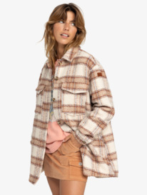 1 Check The Swell IIII - Casaco estilo camisa para Mulher Beige ERJJK03615 Roxy