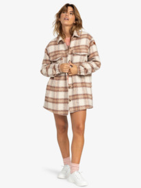 4 Check The Swell IIII - Casaco estilo camisa para Mulher Beige ERJJK03615 Roxy