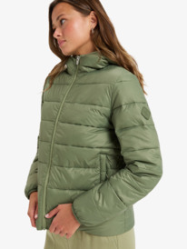 1 Wind Bliss - Hooded Padded Jacket for Women Green ERJJK03618 Roxy