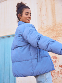 1 Sweetest Road - Casaco puffer para Mulher Azul ERJJK03619 Roxy