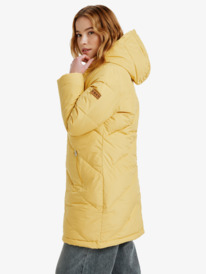 1 Better Weather - Veste longue à capuche pour Femme Jaune ERJJK03634 Roxy
