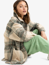 6 Check Me Now - Manteau à carreaux pour Femme Vert ERJJK03647 Roxy