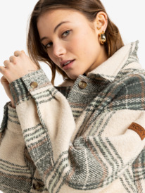 7 Check Me Now - Blanket Coat for Women Green ERJJK03647 Roxy