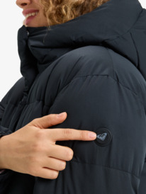 6 Uplands Warmlink 5K - Beheizte Winterjacke mit Kapuze für Frauen Schwarz ERJJK03651 Roxy