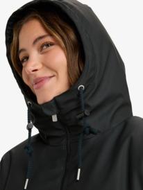 4 Rain Road Polar Zip - Trenka de lluvia para mujer Negro ERJJK03671 Roxy
